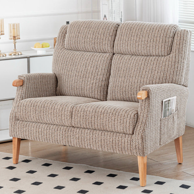 Lisbon Fireside chair — Natural Fabric with Light Oak Legs