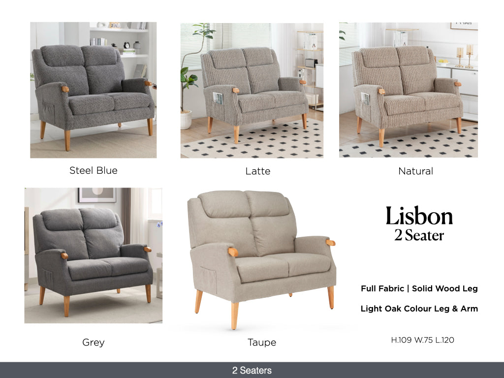 Lisbon Fireside chair — Natural Fabric with Light Oak Legs
