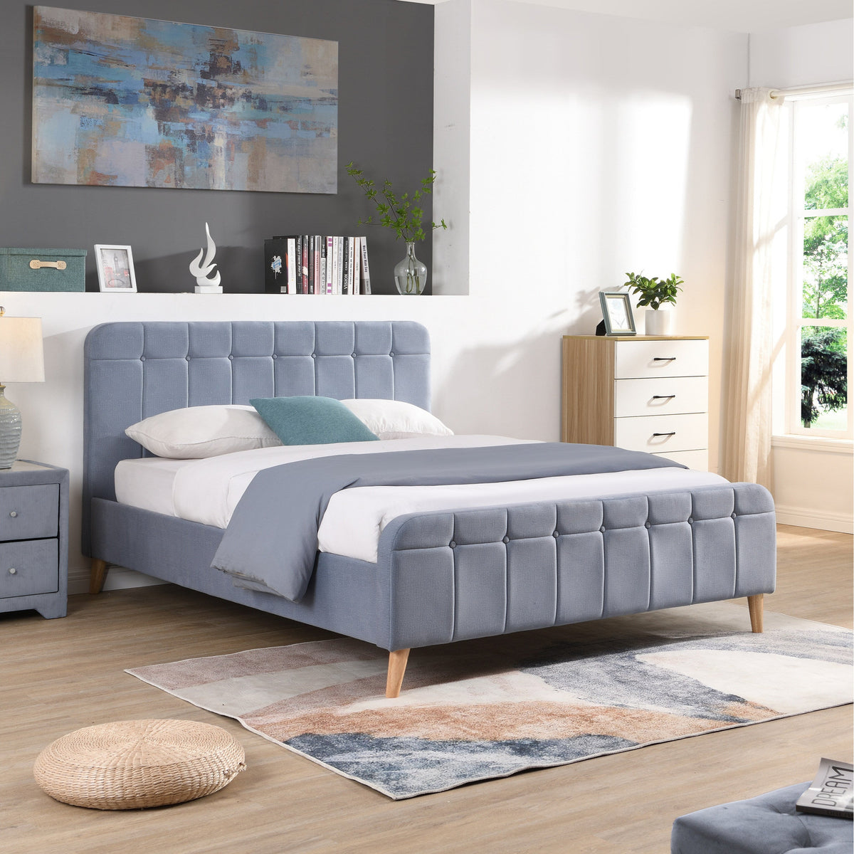 Ashley Sky Blue Bedstead 5ft