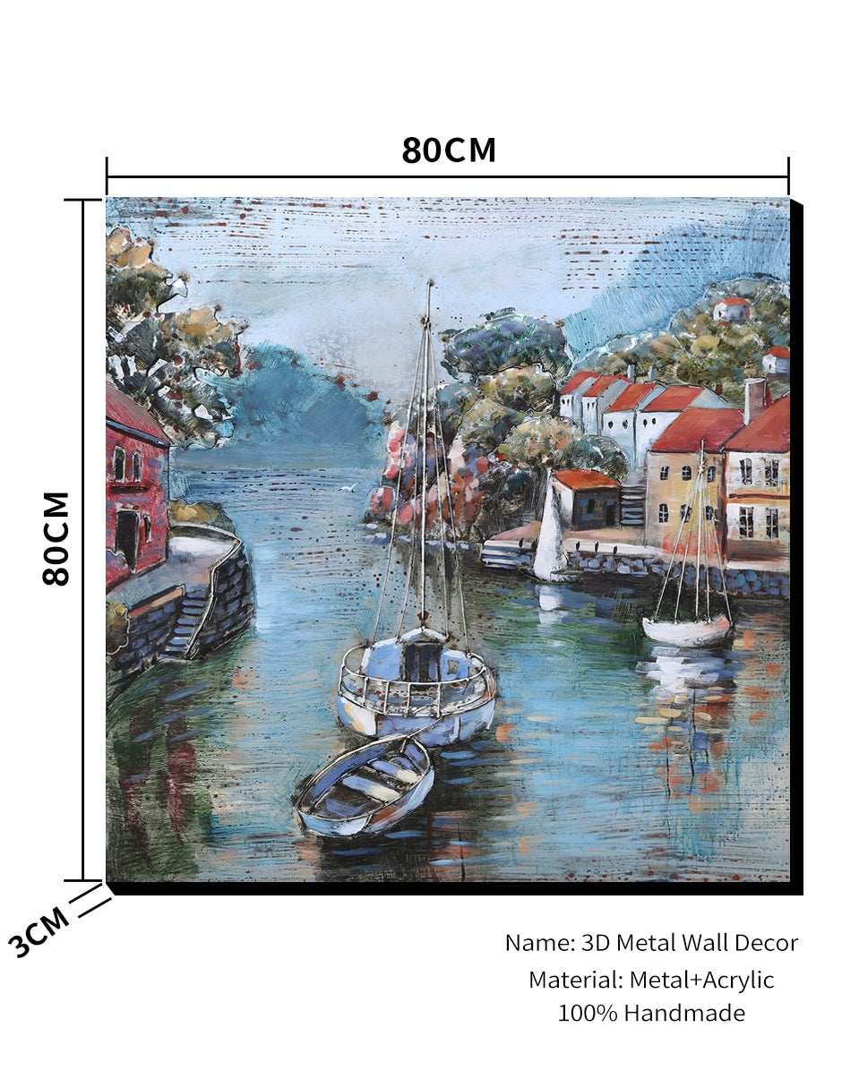 FAM-2520 3D Metal & Wood Wall Art – 80x80 cm