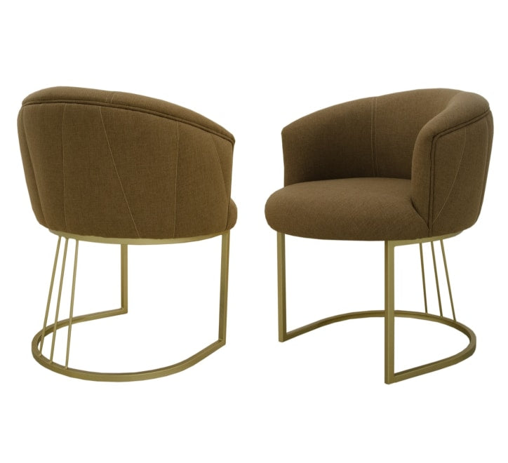 Dubai Bedroom Chair — Fabric Accent Chair with Gold Legs