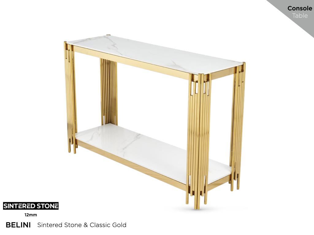 Bellini Gold/Marble Console Table