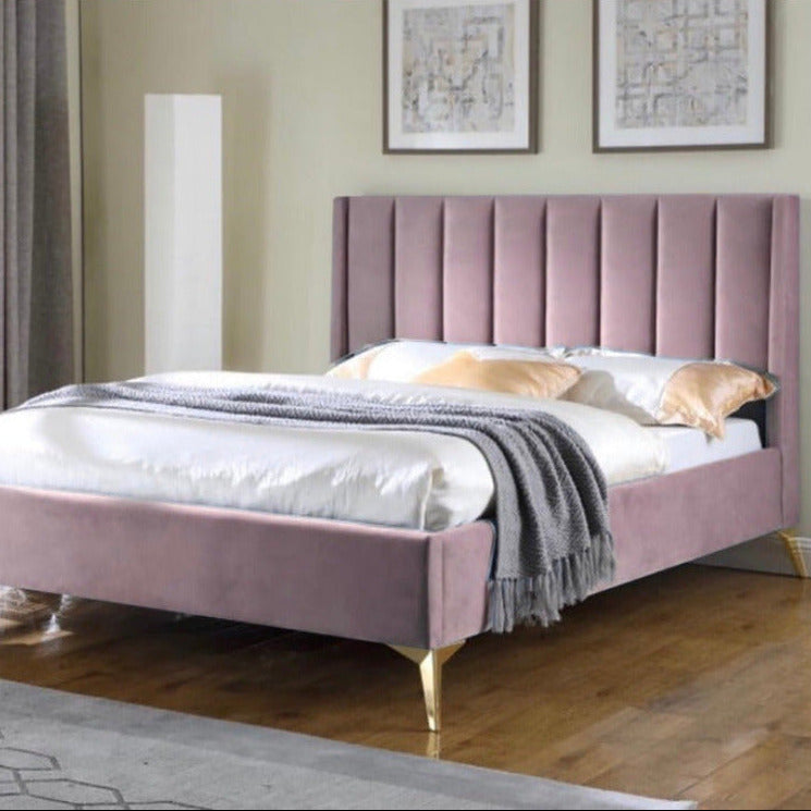 Clara Velvet Bedstead | Small Double & King