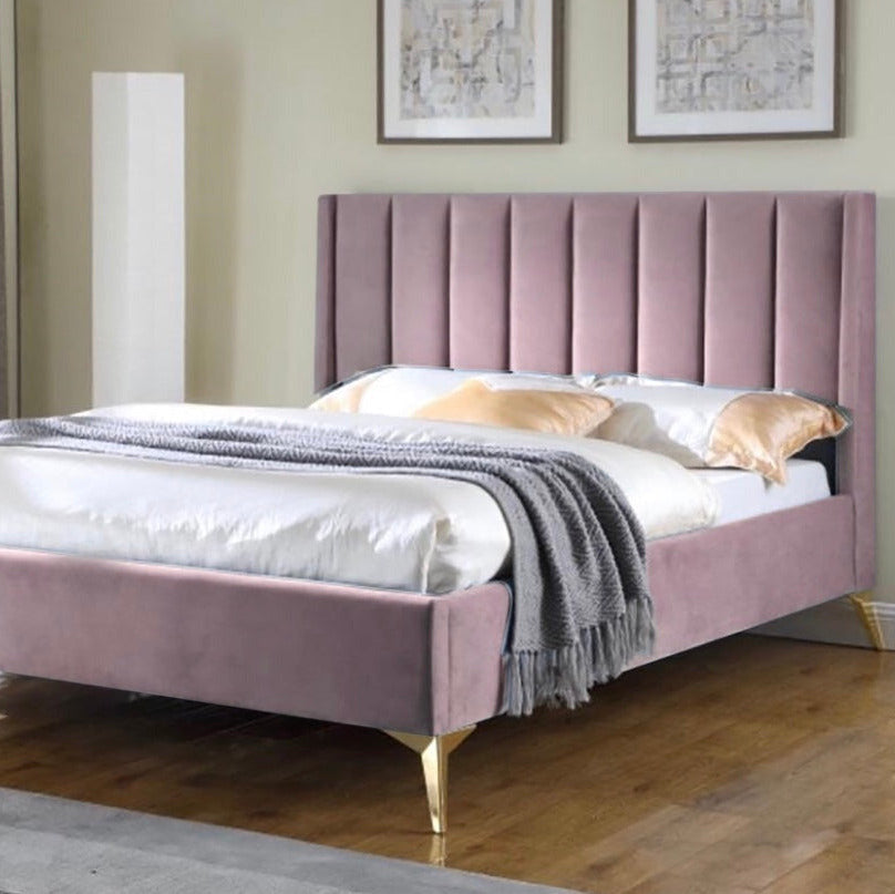 Clara Velvet Bedstead | Small Double & King