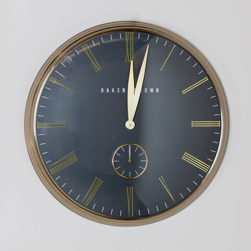 Black & Brass 72cm Wall Clock