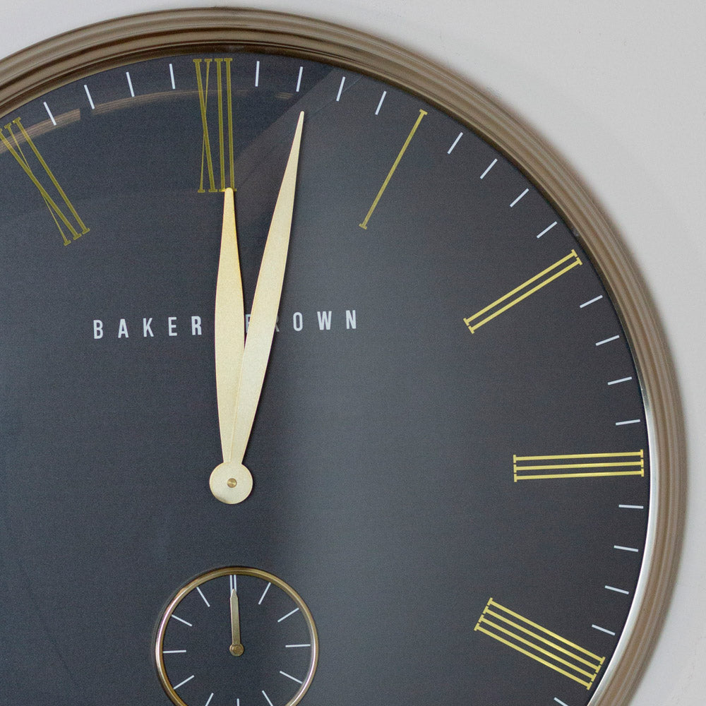 Black & Brass 72cm Wall Clock