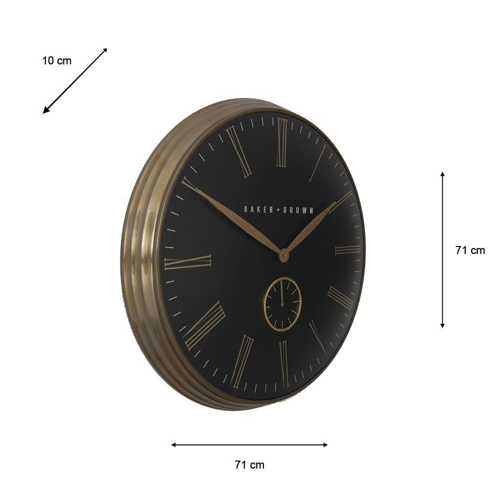 Black & Brass 72cm Wall Clock