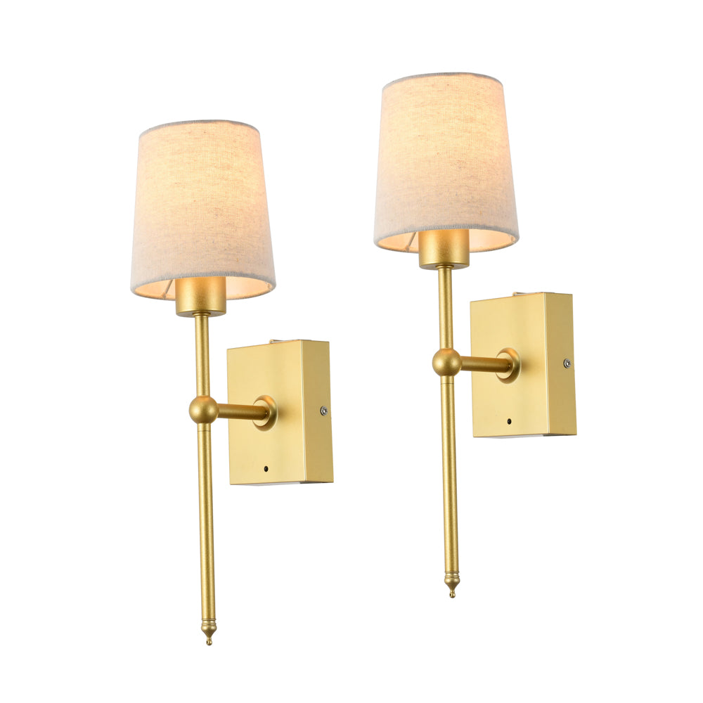 Set of 2 USB Rechargeable Wall Lights