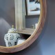 Round Mirror — Walnut & Gold Trim, 100cm