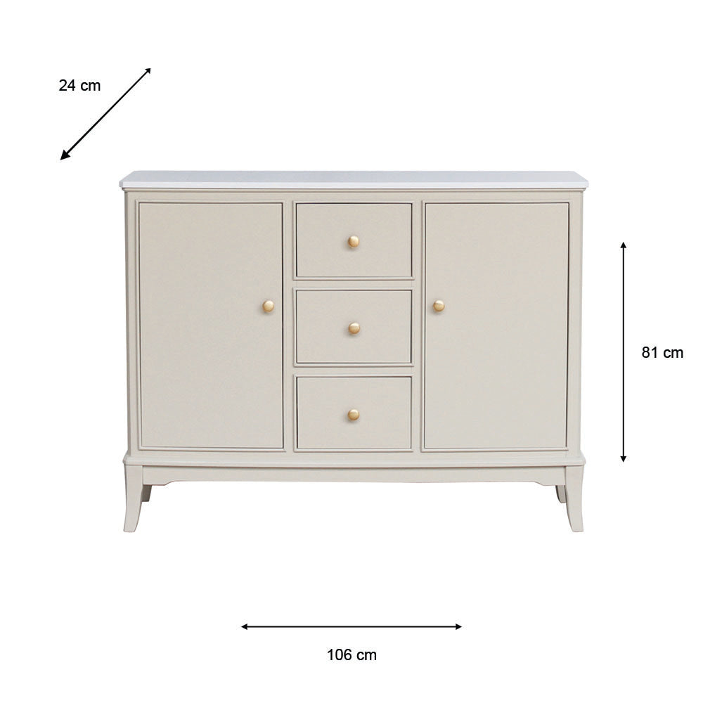 Roe Sideboard with Marble Top - Stone