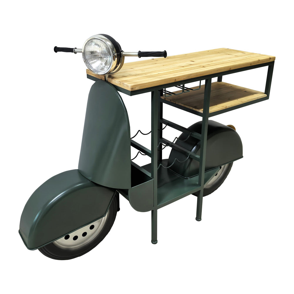 Vespa Scooter Bar Table | Green | Metal & Wood