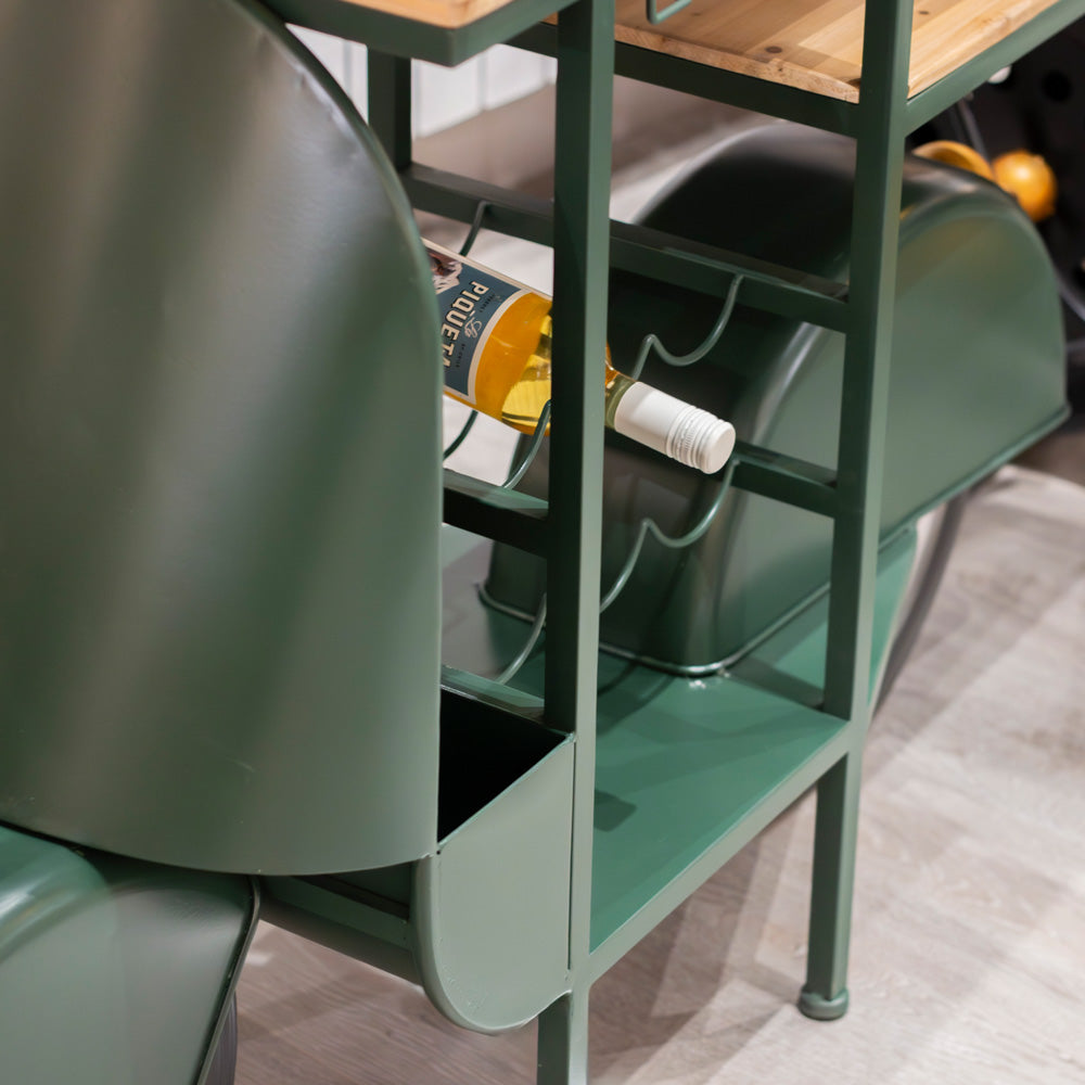 Vespa Scooter Bar Table | Green | Metal & Wood