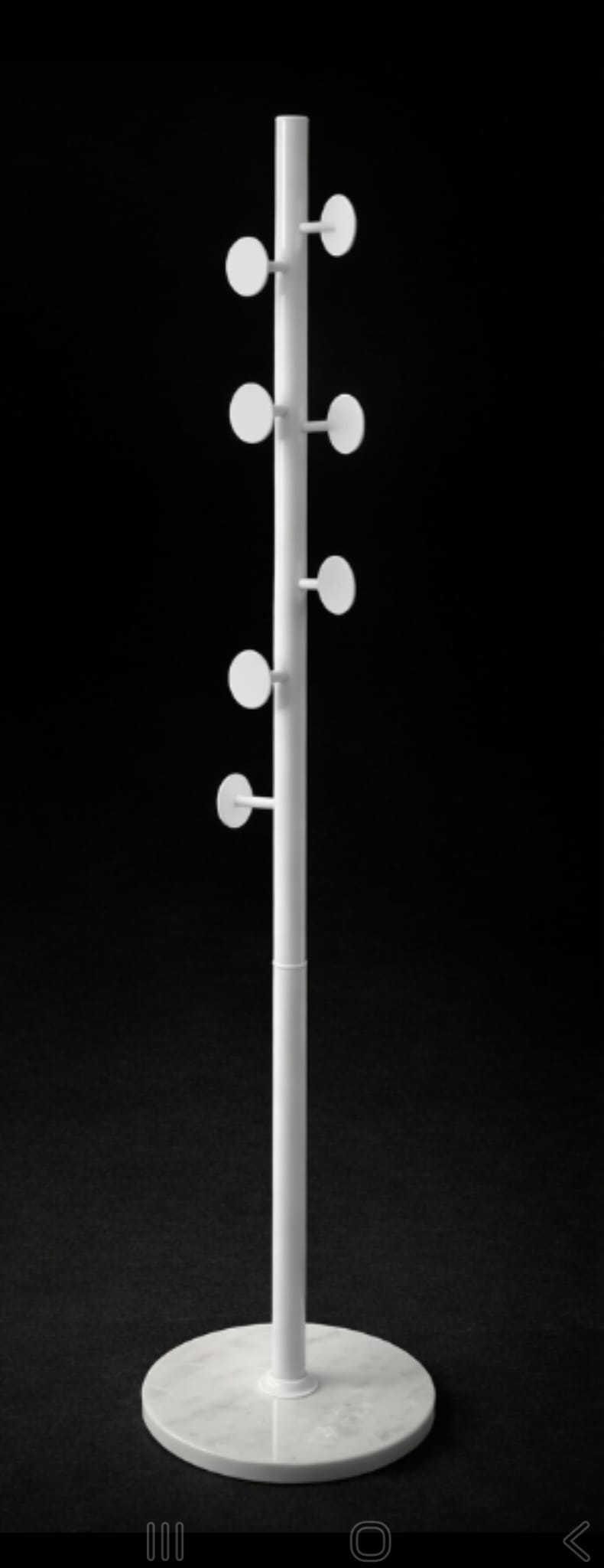 Hat & Coat Stand | White | Metal Base