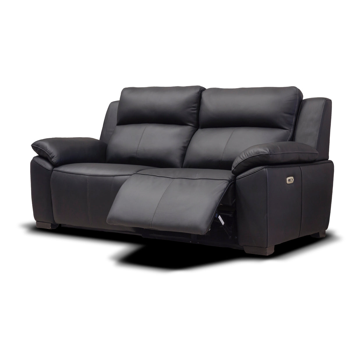 Grafton Black leather electric suite