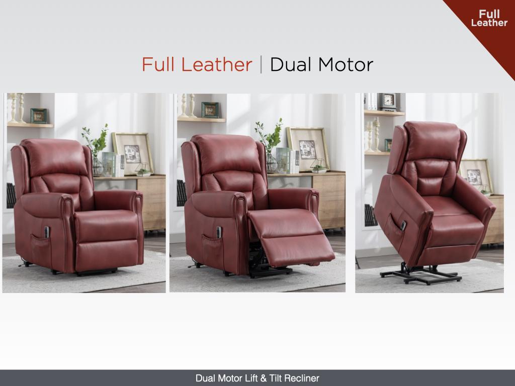 Sandringham Leather Tilt & Lift Chair - Full Leather