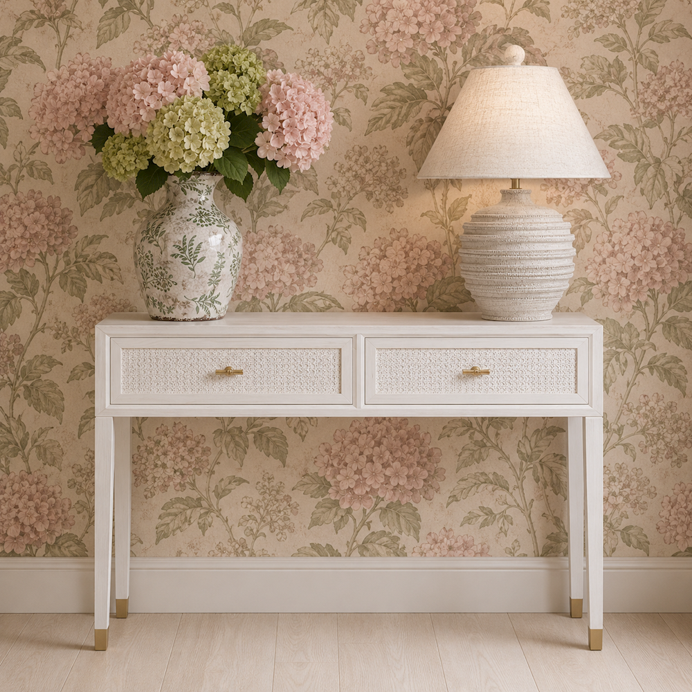 Lelia 2 Drawer Ivory Console Table