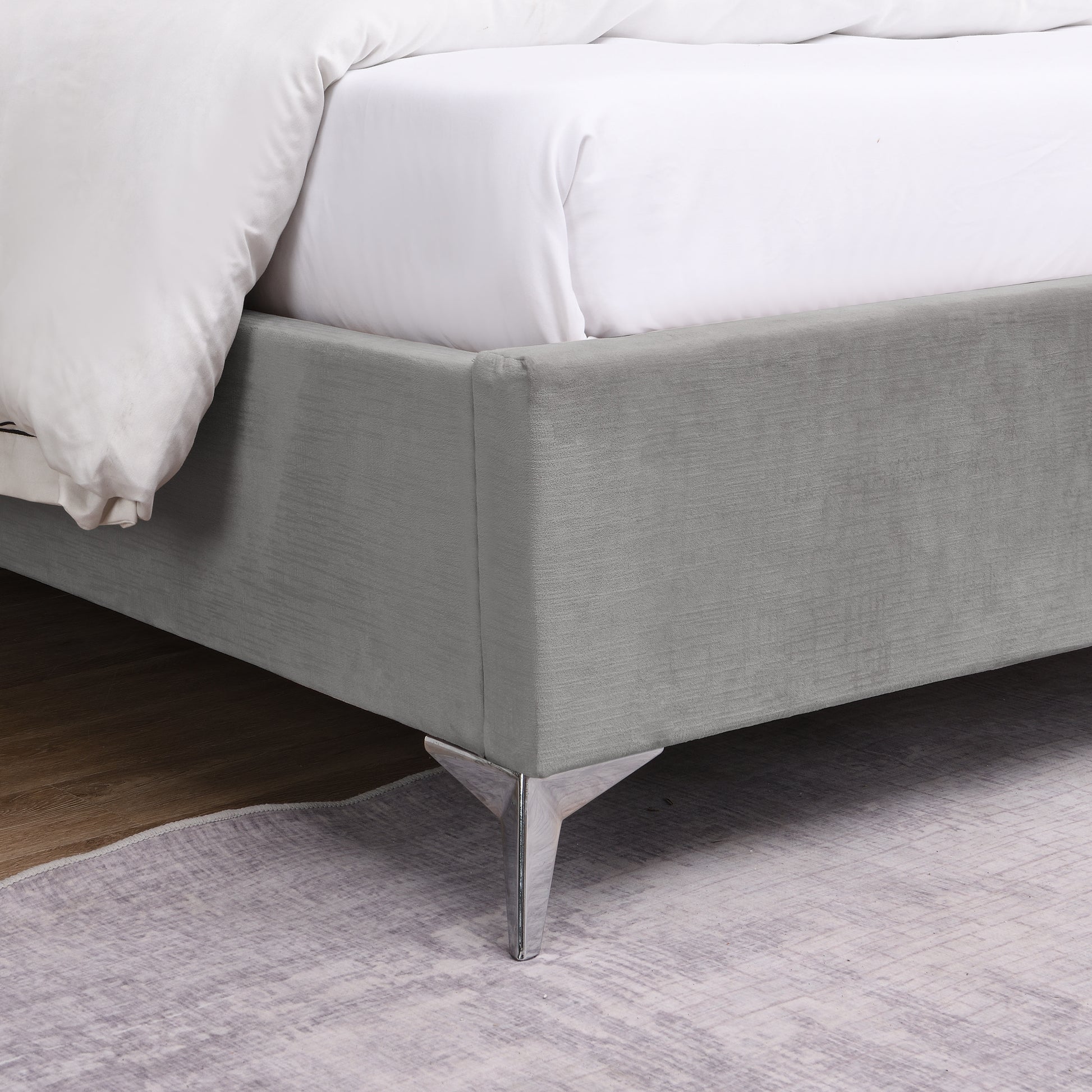 Mayo Grey Fabric Bed 4ft 6