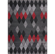 Twist 10638 Rug  Grey , Black & Red