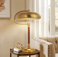 Gold / Wood Lamp