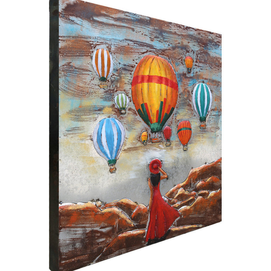 FAM-2527 3D Metal & Wood Wall Art – 80x80 cm