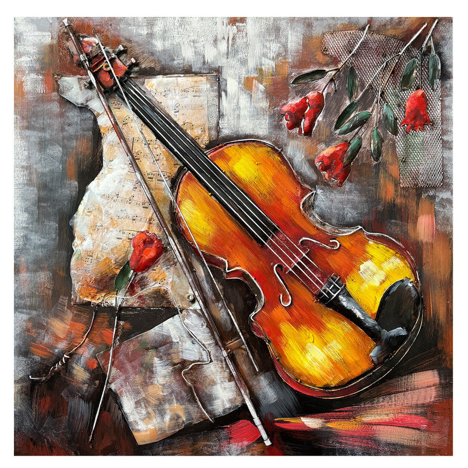 FAM-0328 3D Metal & Wood Wall Art – 80x80 cm