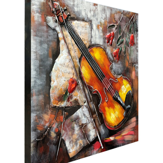FAM-0328 3D Metal & Wood Wall Art – 80x80 cm