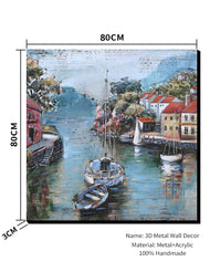 FAM-2520 3D Metal & Wood Wall Art – 80x80 cm