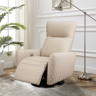 Monli cream leather reclining chair