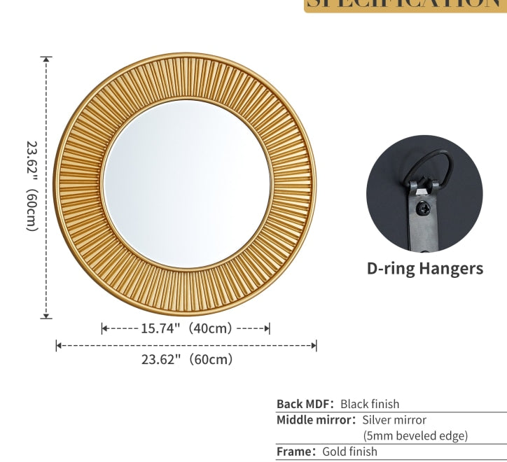 GD005 Round Gold Mirror