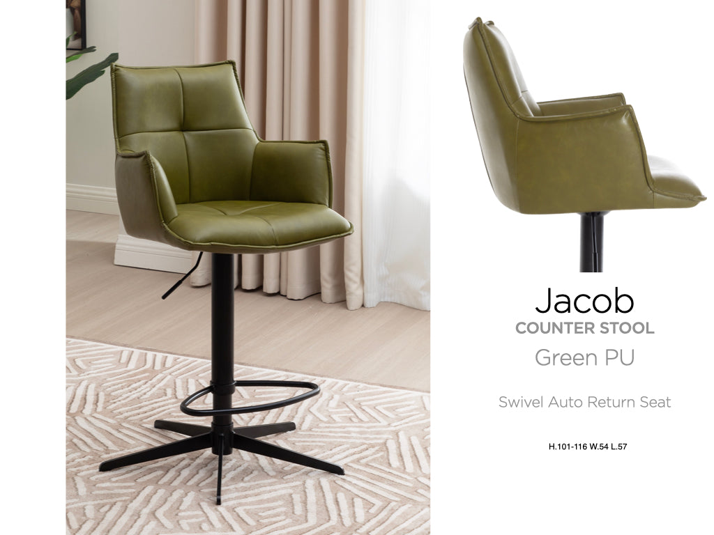Jac Counter stool - Green PU