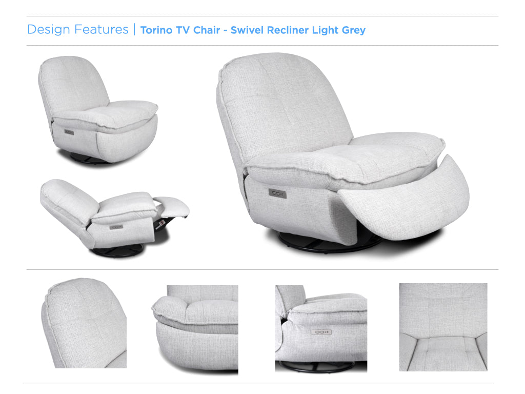 Torino Electric Reclining Swivel TV chair
