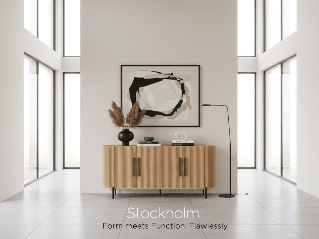 Stockholm 4 door Curved Sideboard