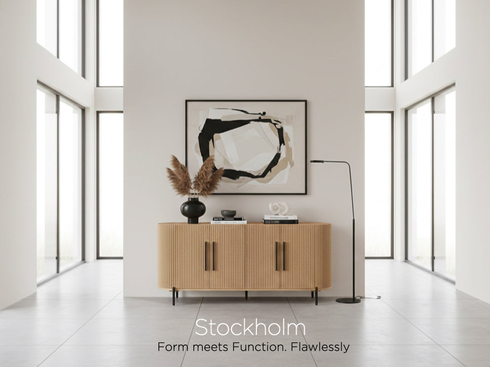 Stockholm 4 door Curved Sideboard