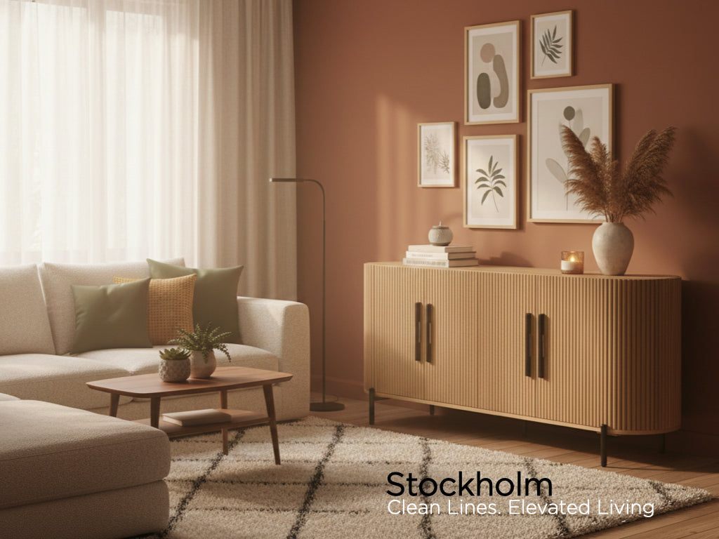 Stockholm 4 door Curved Sideboard