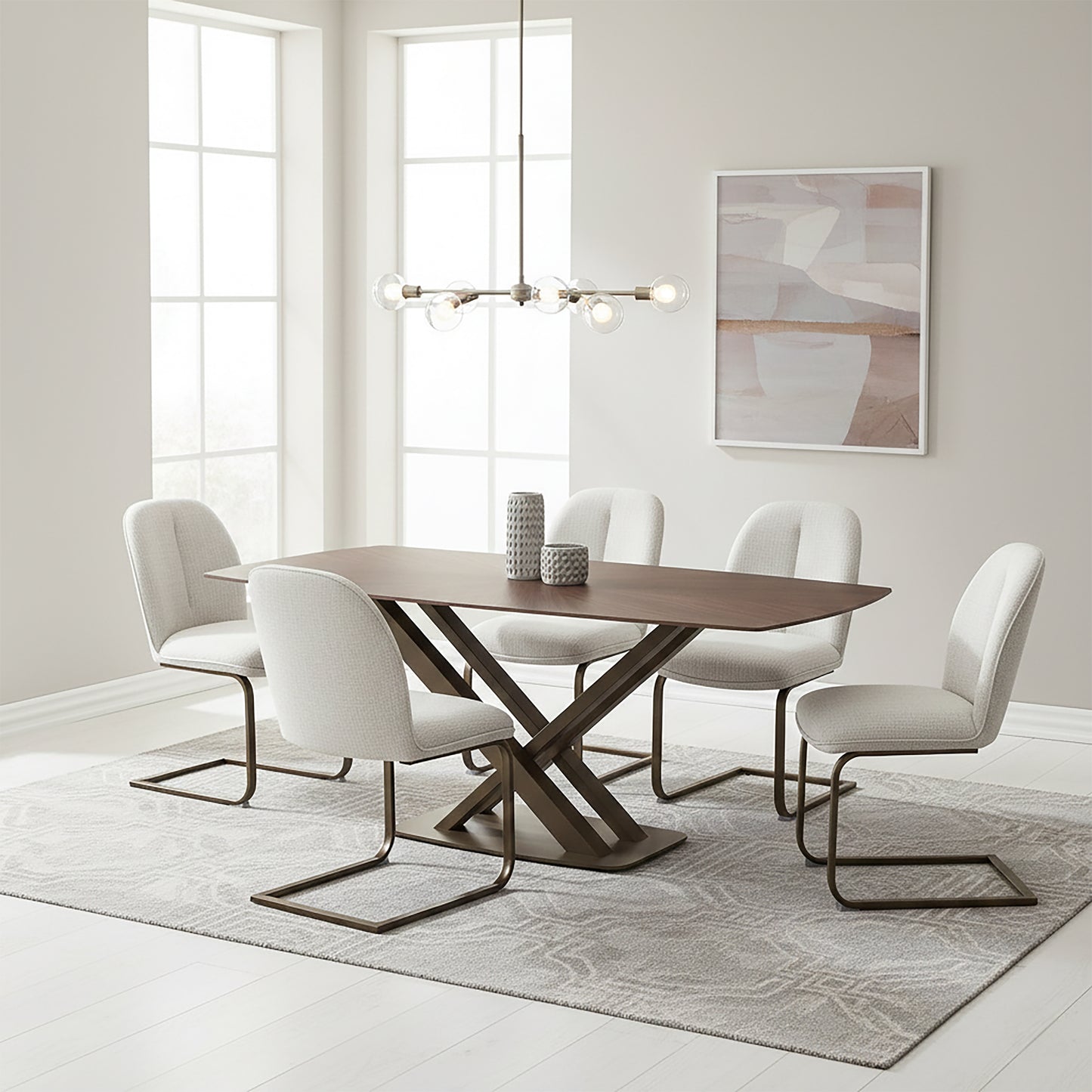 Solara 1.8m Walnut Sintered Stone Dining Table