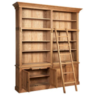 Oak Library bookcase with ladder