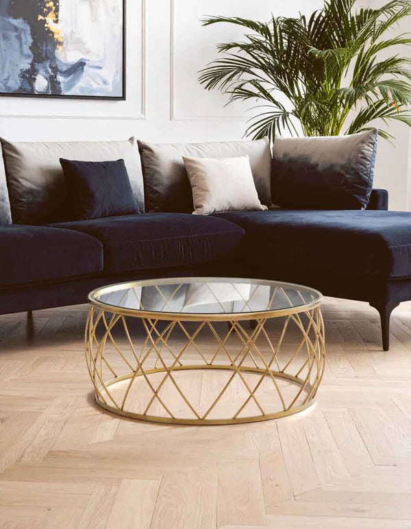 Ackley Gold Round Coffee Table