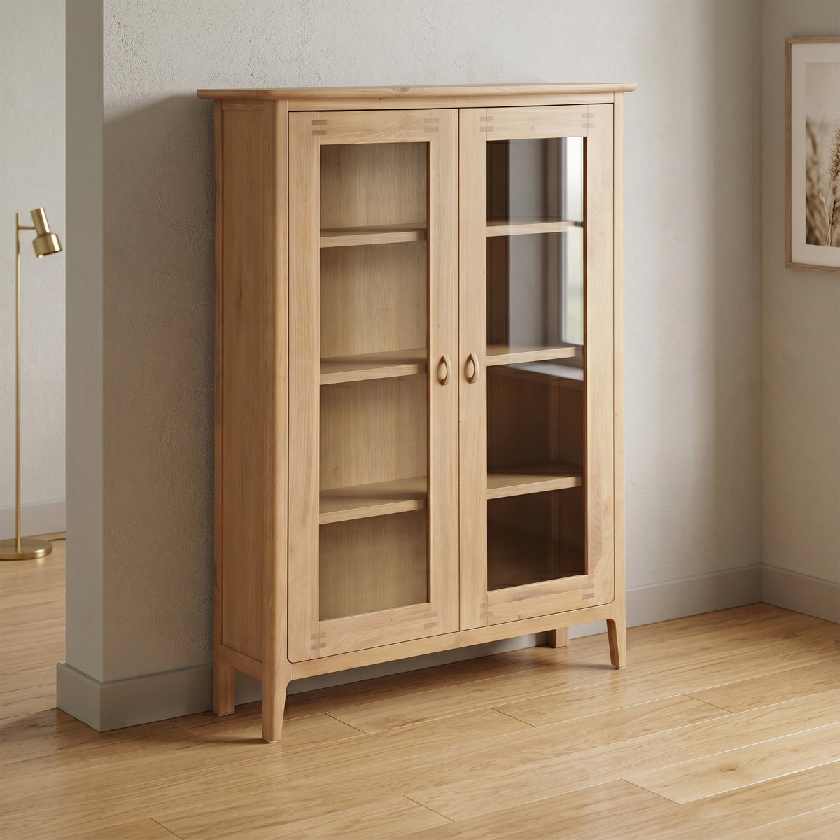 Cotswold Oak Glazed Display Cabinet