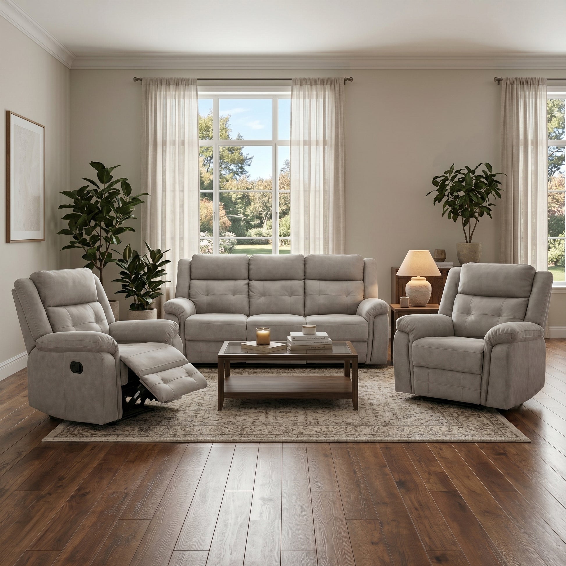Barkeley 2 str Reclining Sofa - Taupe Grey