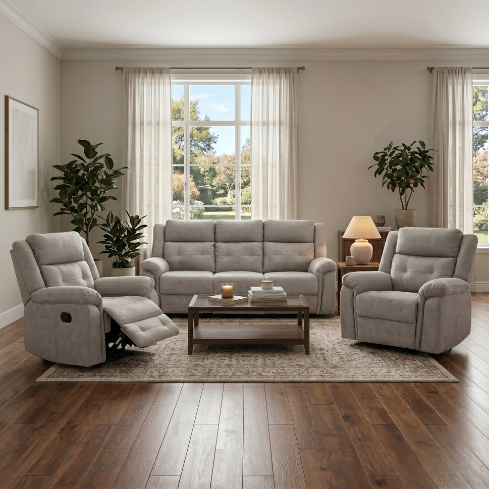 Barkeley 2 str Reclining Sofa - Taupe Grey