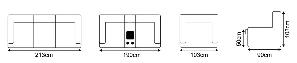 Greisha Recliner Sofa - Grey