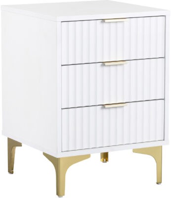 Mimi 3 dwr Bedside - white/ gold
