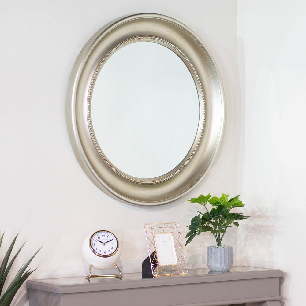 Laura Beaded wall mirror 90cm
