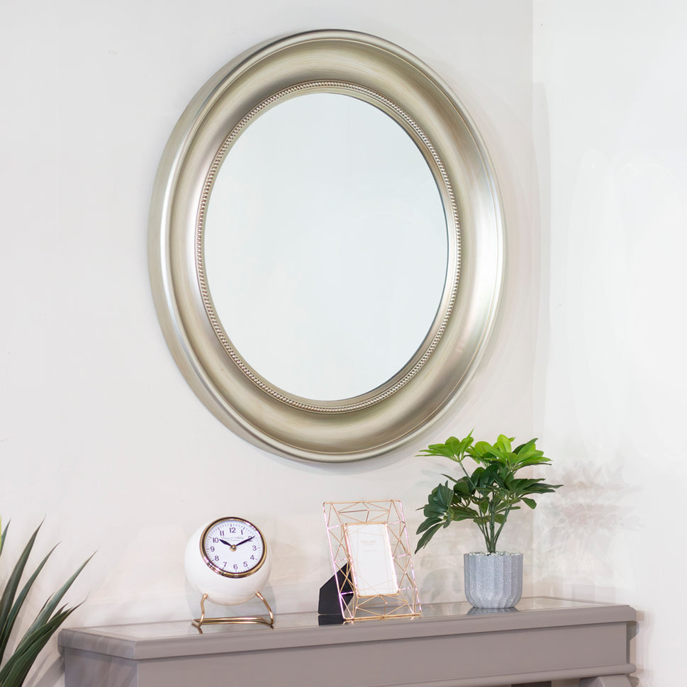 Laura Beaded wall mirror 90cm