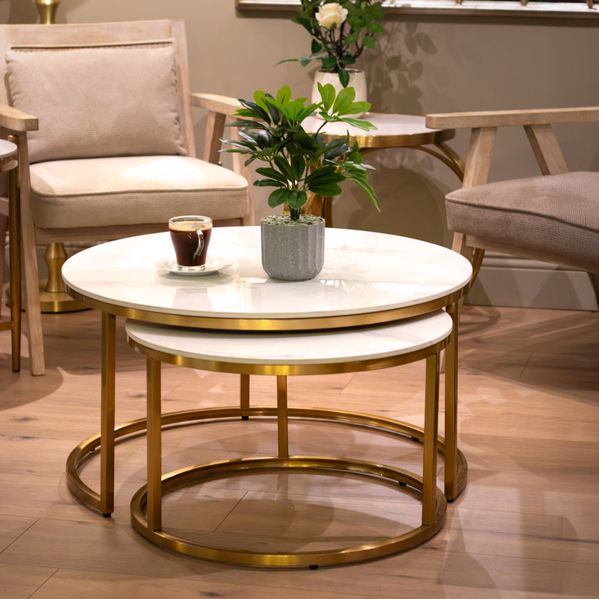 Vienna Marble S/ Tables - set of 2