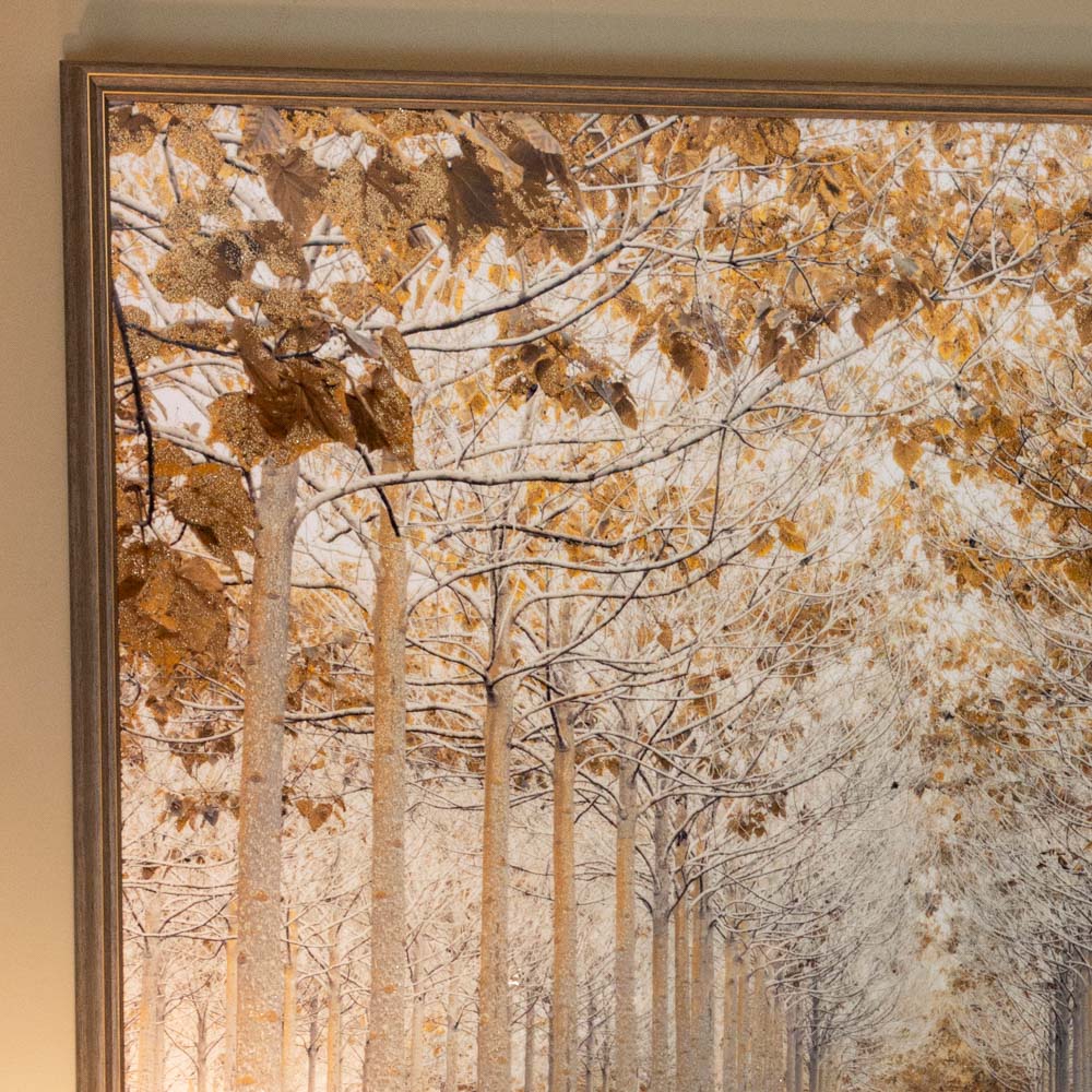 Framed Canvas Tree Lined Avenue