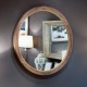 Round mirror walnut/ gold