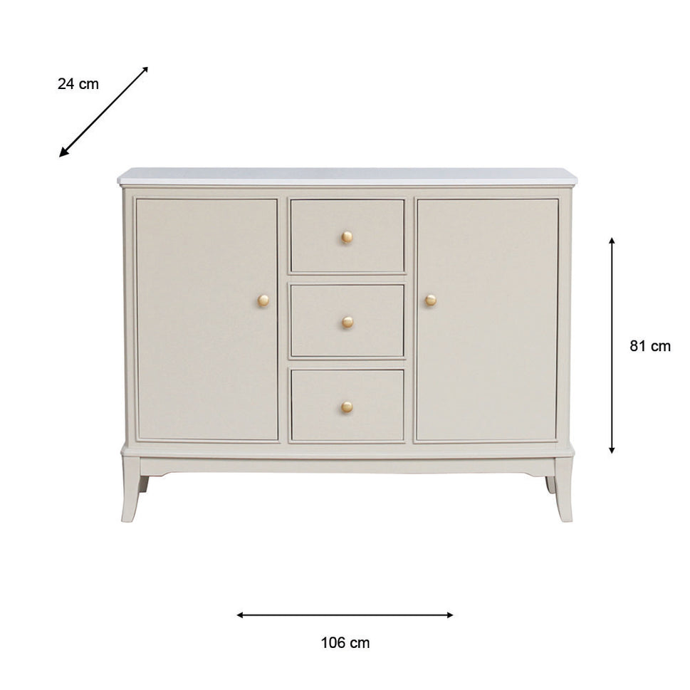 Roe Sideboard with marble top - stone