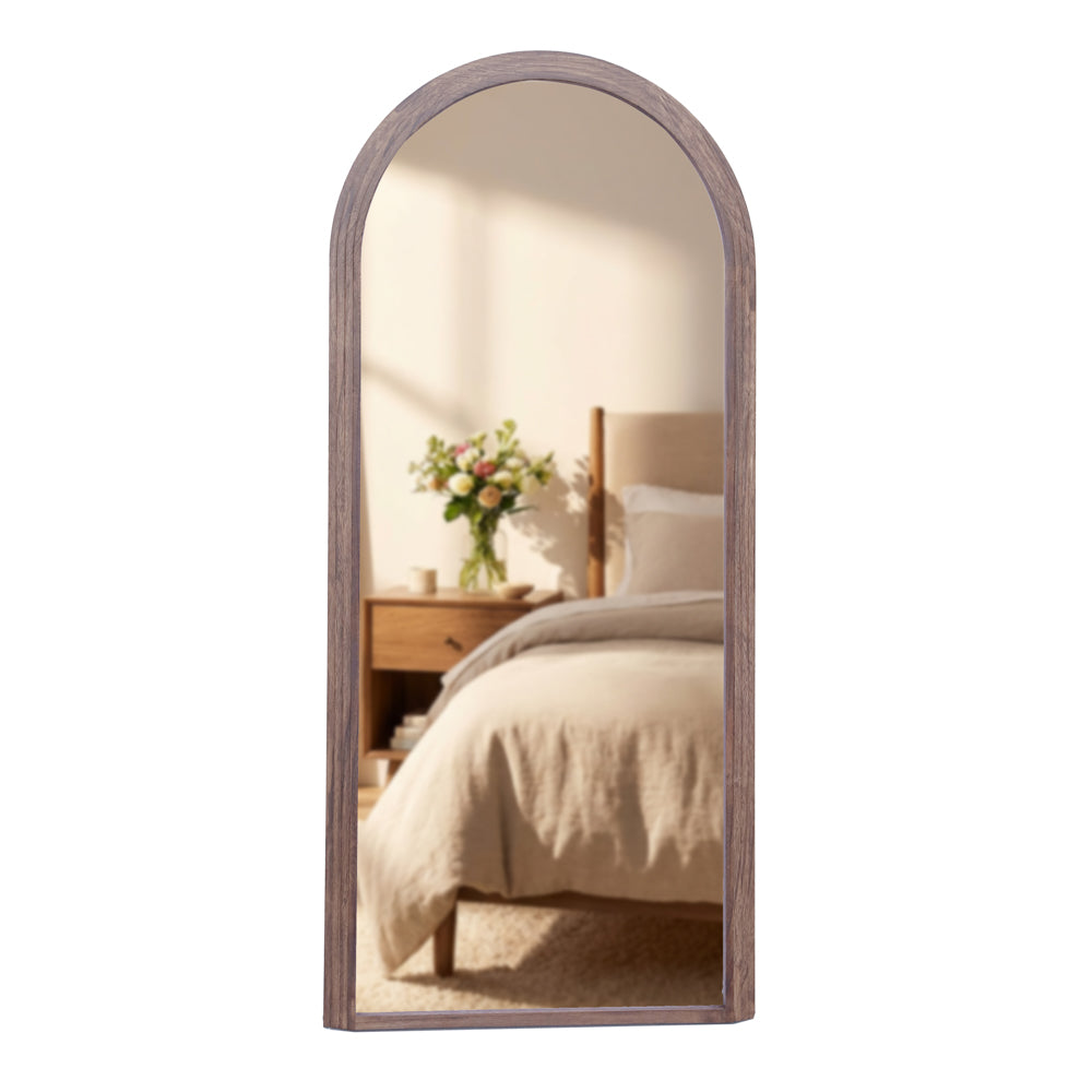 Leaner walnut stepped mirror 80 x 180 cm
