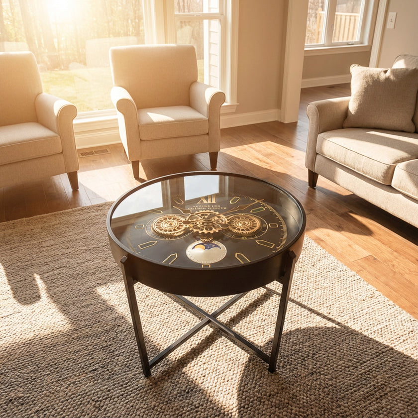 Old Town Gears Clock Side Table
